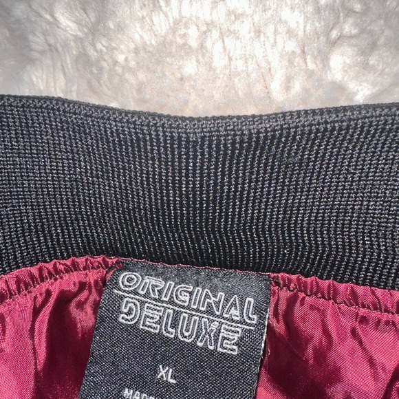 Original Deluxe Men’s black red white Varsity Jacket size XL - Picture 5 of 11